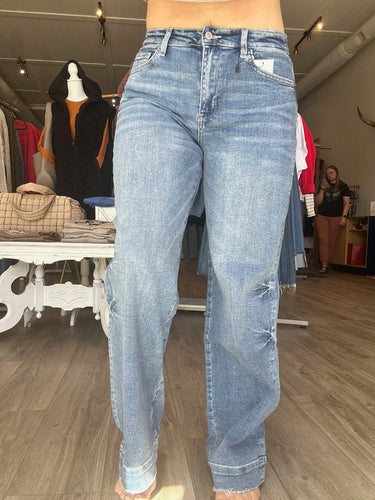 Flying Monkey High Rise Trouser Hem Jeans
