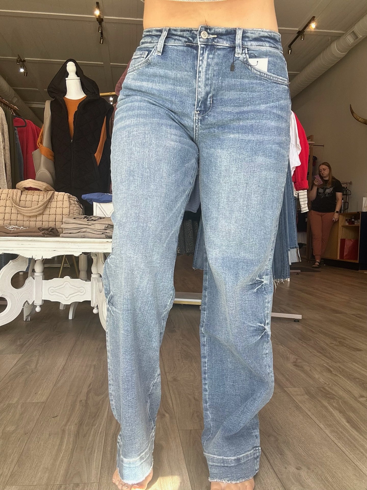 Flying Monkey High Rise Trouser Hem Jeans