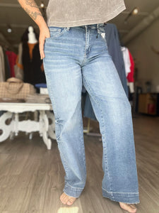 Flying Monkey High Rise Trouser Hem Jeans