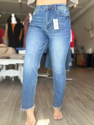 Flying Monkey High Rise Slim Frayed Jeans