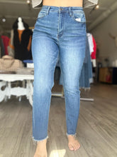 Load image into Gallery viewer, Flying Monkey High Rise Slim Frayed Jeans