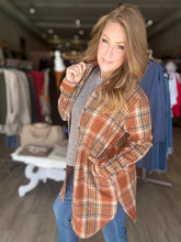 Load image into Gallery viewer, Rust Plaid Long Shacket