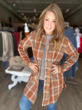 Load image into Gallery viewer, Rust Plaid Long Shacket