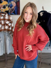 Load image into Gallery viewer, Rust Oversized Side Slit Sweater