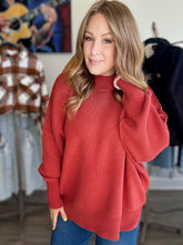 Load image into Gallery viewer, Rust Oversized Side Slit Sweater