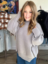 Load image into Gallery viewer, Grey Oversized Side Slit Sweater