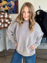 Load image into Gallery viewer, Grey Oversized Side Slit Sweater
