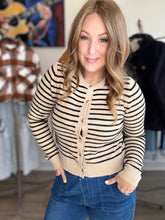 Load image into Gallery viewer, Beige Striped Cardigan