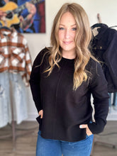 Load image into Gallery viewer, Black Round Roll Neck Sweater