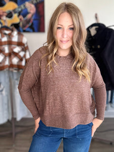 Brown Brushed Dolman Sweater