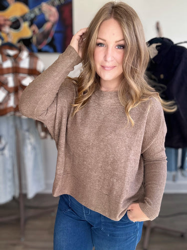 Mocha Brushed Dolman Sweater