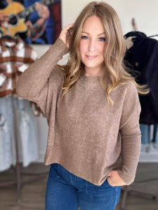 Mocha Brushed Dolman Sweater