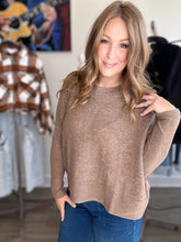 Load image into Gallery viewer, Mocha Brushed Dolman Sweater