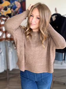 Mocha Brushed Dolman Sweater