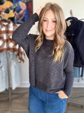 Load image into Gallery viewer, Black Brushed Dolman Sweater