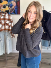 Load image into Gallery viewer, Black Brushed Dolman Sweater