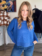 Load image into Gallery viewer, Blue Brushed Dolman Sweater