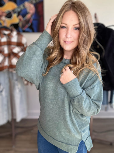 Ash Jade Exposed Seam Sweater