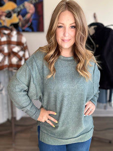 Ash Jade Exposed Seam Sweater