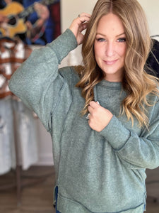Ash Jade Exposed Seam Sweater