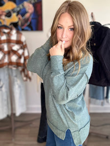Ash Jade Exposed Seam Sweater