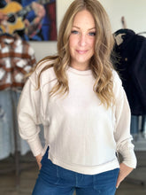 Load image into Gallery viewer, Beige Exposed Seam Cropped Sweater
