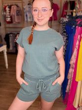 Load image into Gallery viewer, Dark Teal Cotton Short Set