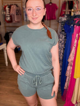 Load image into Gallery viewer, Dark Teal Cotton Short Set