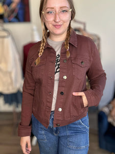Risen Burnt Sienna Washed Denim Jacket