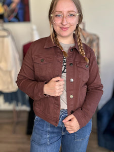 Risen Burnt Sienna Washed Denim Jacket