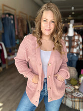 Load image into Gallery viewer, Mauve Button Down Cardigan