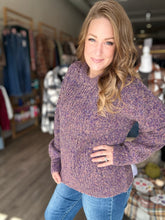 Load image into Gallery viewer, Purple Drop Shoulder Sweater