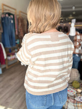 Load image into Gallery viewer, Taupe Striped Sweater Top
