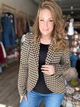 Load image into Gallery viewer, Mocha Houndstooth Blazer