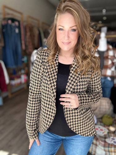 Mocha Houndstooth Blazer