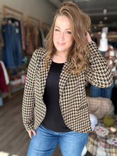 Load image into Gallery viewer, Mocha Houndstooth Blazer