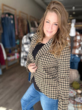 Load image into Gallery viewer, Mocha Houndstooth Blazer