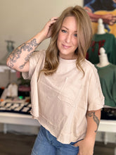 Load image into Gallery viewer, Sand Beige Cropped Box Tee