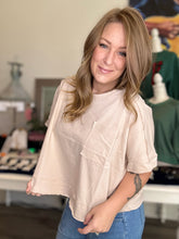 Load image into Gallery viewer, Sand Beige Cropped Box Tee