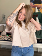Load image into Gallery viewer, Sand Beige Cropped Box Tee