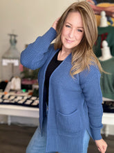 Load image into Gallery viewer, Dusty Blue Open Sweater Cardigan