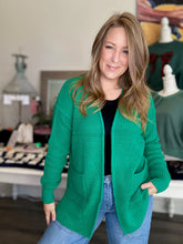 Load image into Gallery viewer, Kelly Green Open Sweater Cardigan