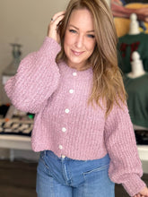 Load image into Gallery viewer, Lilac Fluffy Knit Cardigan