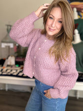 Load image into Gallery viewer, Lilac Fluffy Knit Cardigan