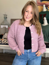 Load image into Gallery viewer, Lilac Fluffy Knit Cardigan
