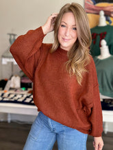 Load image into Gallery viewer, Heather Rust Oversized Sweater
