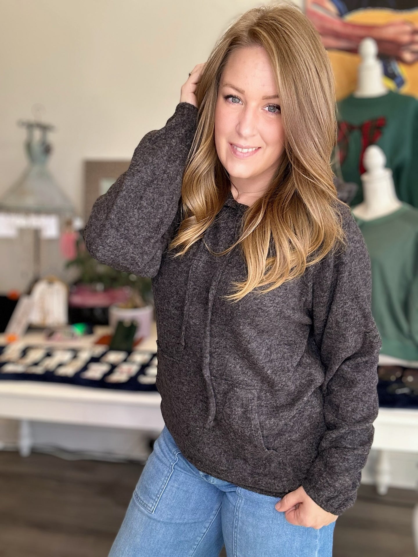 Black Hacci Hoodie Sweater