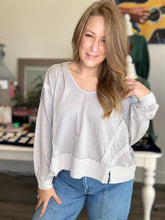 Load image into Gallery viewer, Grey Contrast Trim Hoodie