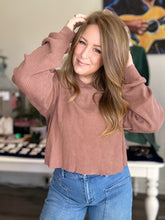 Load image into Gallery viewer, Chestnut Washed Waffle Long Sleeve
