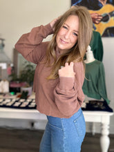 Load image into Gallery viewer, Chestnut Washed Waffle Long Sleeve